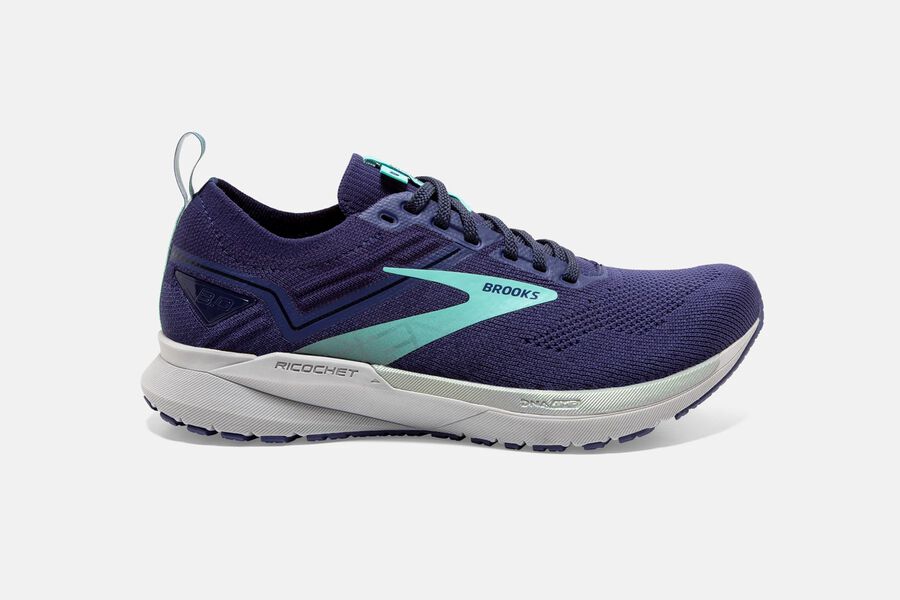 Brooks Running Shoes - Ricochet 3 Road Womens - Purple/Turquoise - DCH-651279